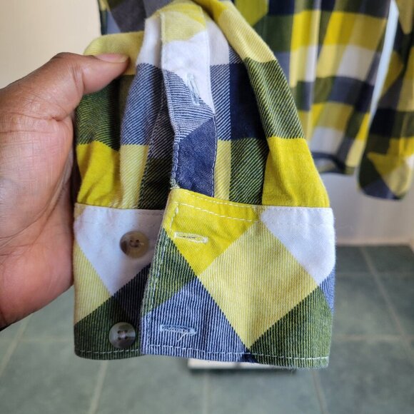 Ruff Hewn Yellow Plaid Long Sleeve Button-down Shirt (Size XL) - Picture 8 of 16